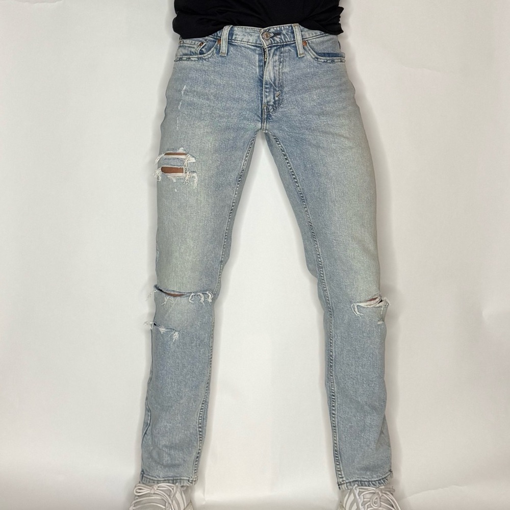 Men's Levi’s 511 Light Blue Distressed Jeans